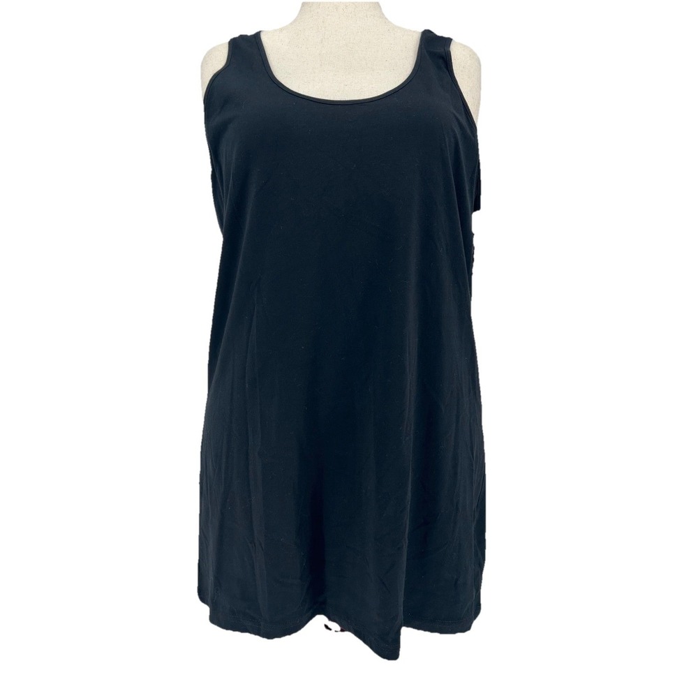 BP Nordstrom Tank Top Wms 4X Black Scoop Neck Cotton Stretch Basic Plus Size NEW